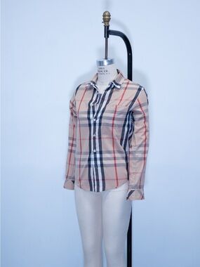 Burberry Beige Novacheck Buttondown Top